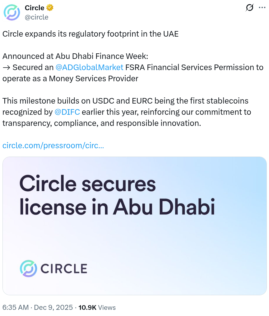 UAE, Circle, Stablecoin