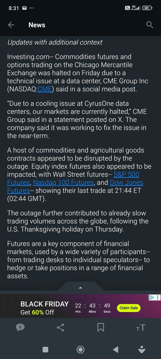 منشور على وسائل الإعلام الاجتماعية يشكك في سرد تعطل CME