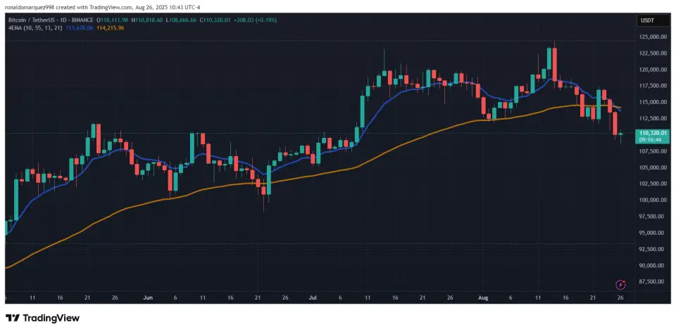 Рыночный курс биткоина рухнул ниже $110 000 Рыночный курс биткоина рухнул ниже $110 000