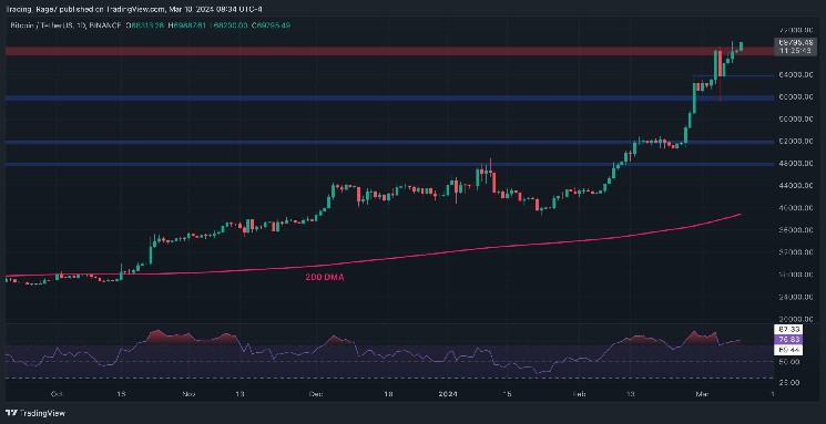 Биткойн растет на 11% еженедельно, но шансы на коррекцию растут: анализ цен BTC