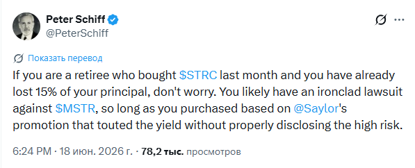 Питер Шифф считает, что Майклу Сэйлору светит тюрьма за обман инвесторов