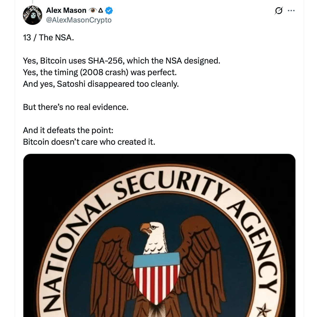 No the NSA Did Not Invent Bitcoin