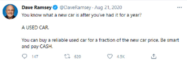 Dave Ramsey tweet.