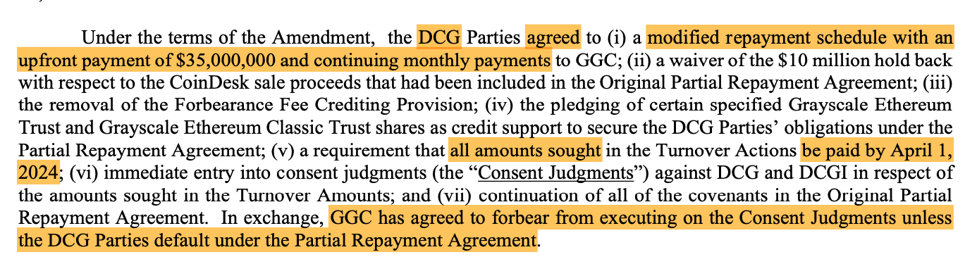 Genesis заключила соглашение о погашении долга с материнской фирмой DCG, чтобы положить конец иску на 620 миллионов долларов