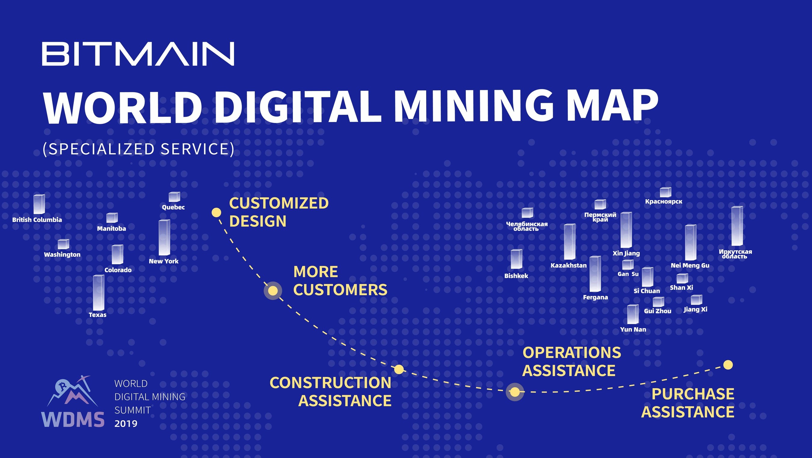 Мировая карта майнинг. WDMS 2019. Mining map