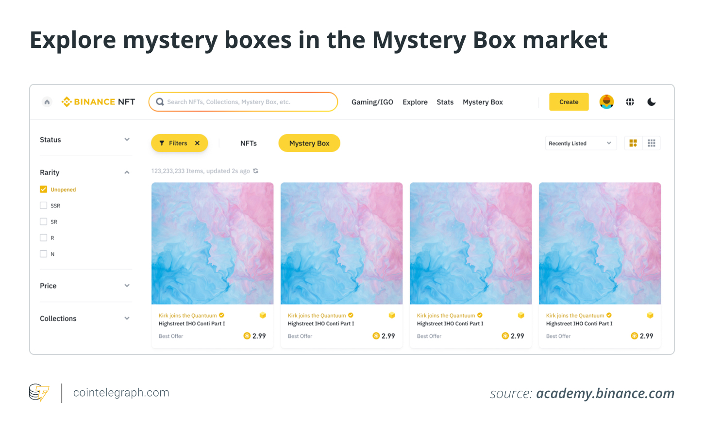 Explore mystery boxes at the Mystery Box Market