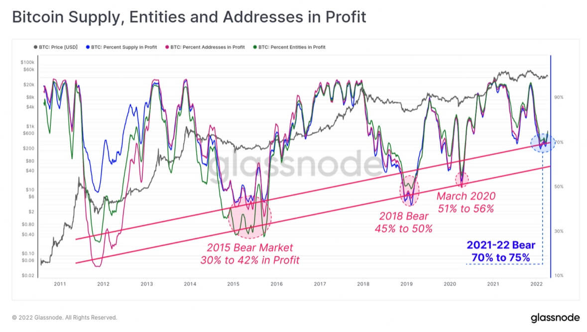 El 75% de las billeteras de Bitcoin obtienen ganancias a pesar del mercado  bajista