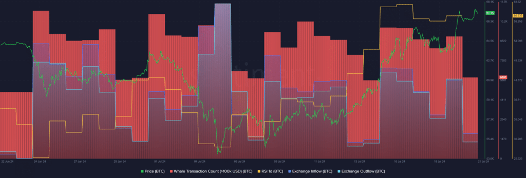 Bitcoin whale activity declines as the price stays near $67k - 1