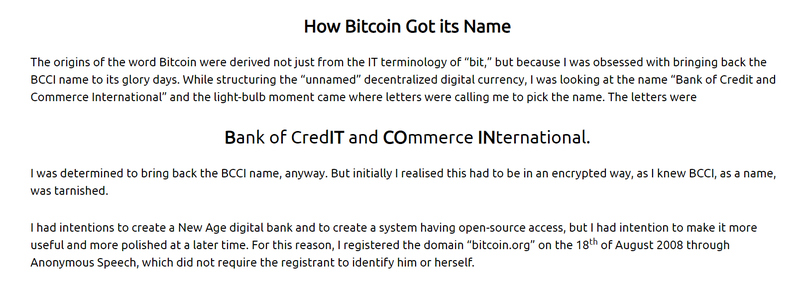 Bitcoin's naming scheme, according to the self-prroclaimed Satoshi