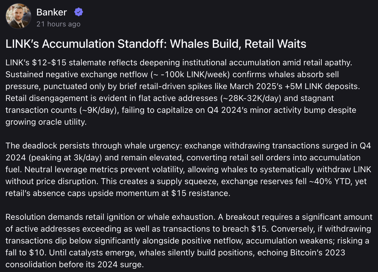 Chainlink Whales Stack 85M LINK Amid Retail Cooling Will Price Catch Up?