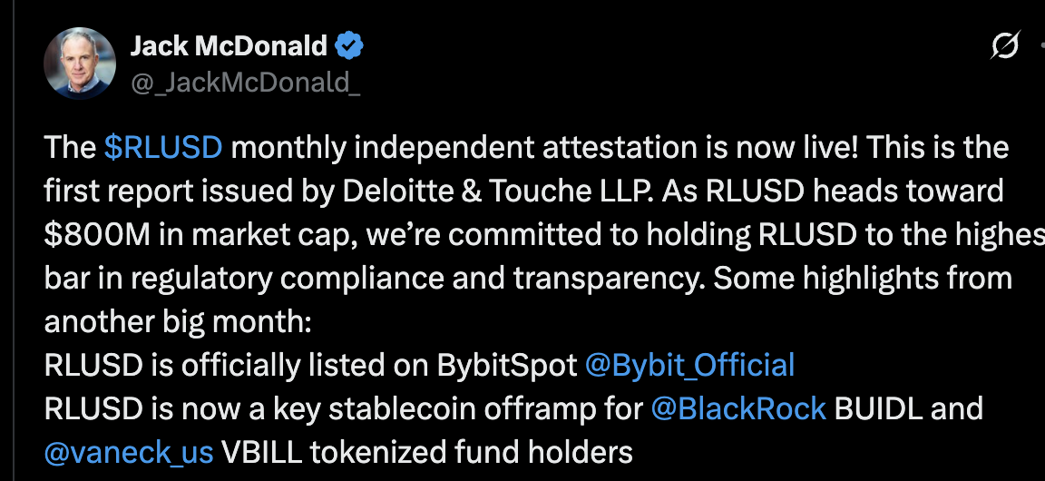 Lob für das neue Attest von Ripple