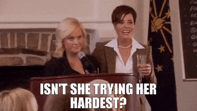 parks and rec trying her hardest gif