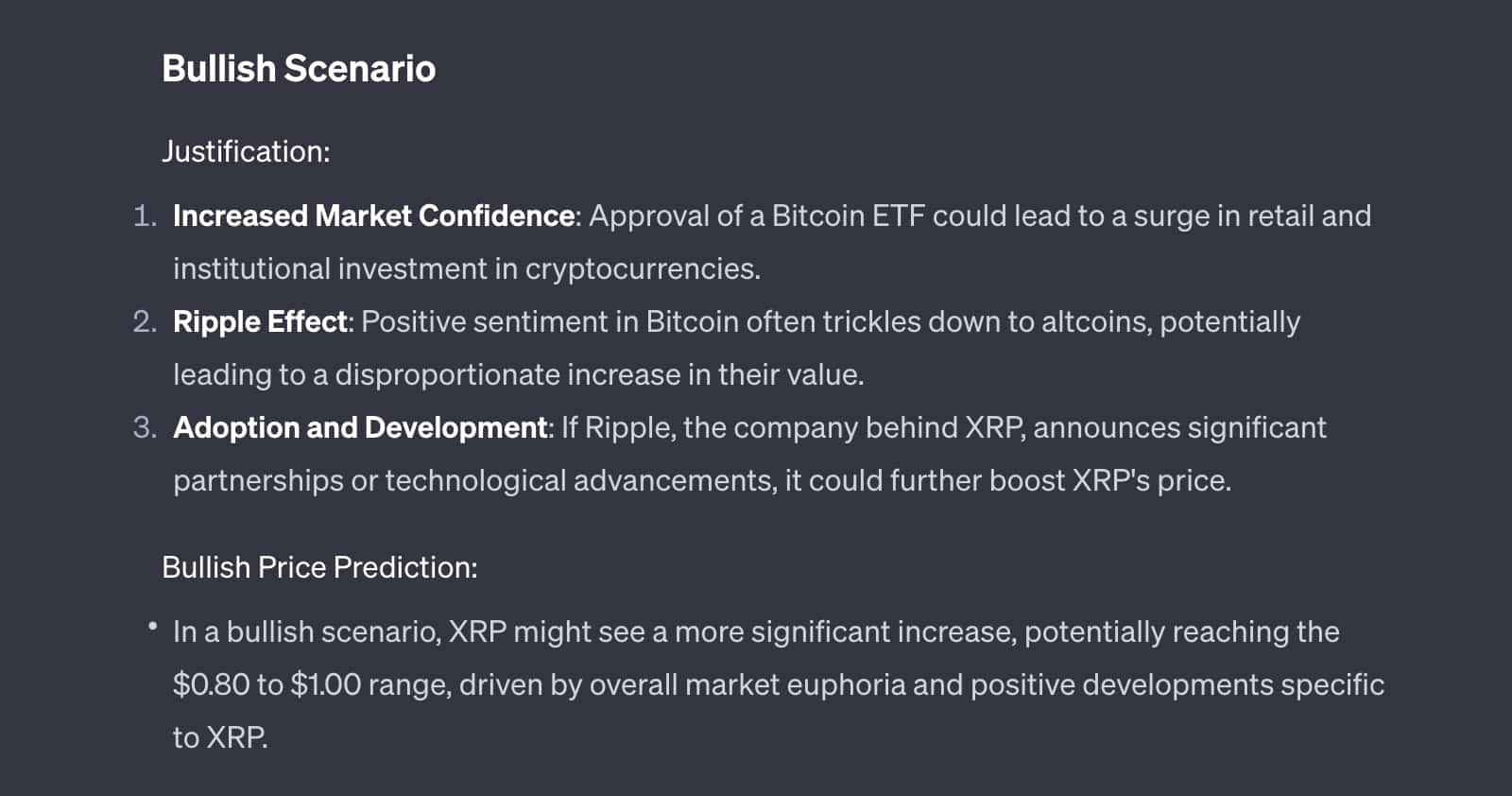 ChatGPT прогнозирует цену XRP после одобрения Bitcoin ETF