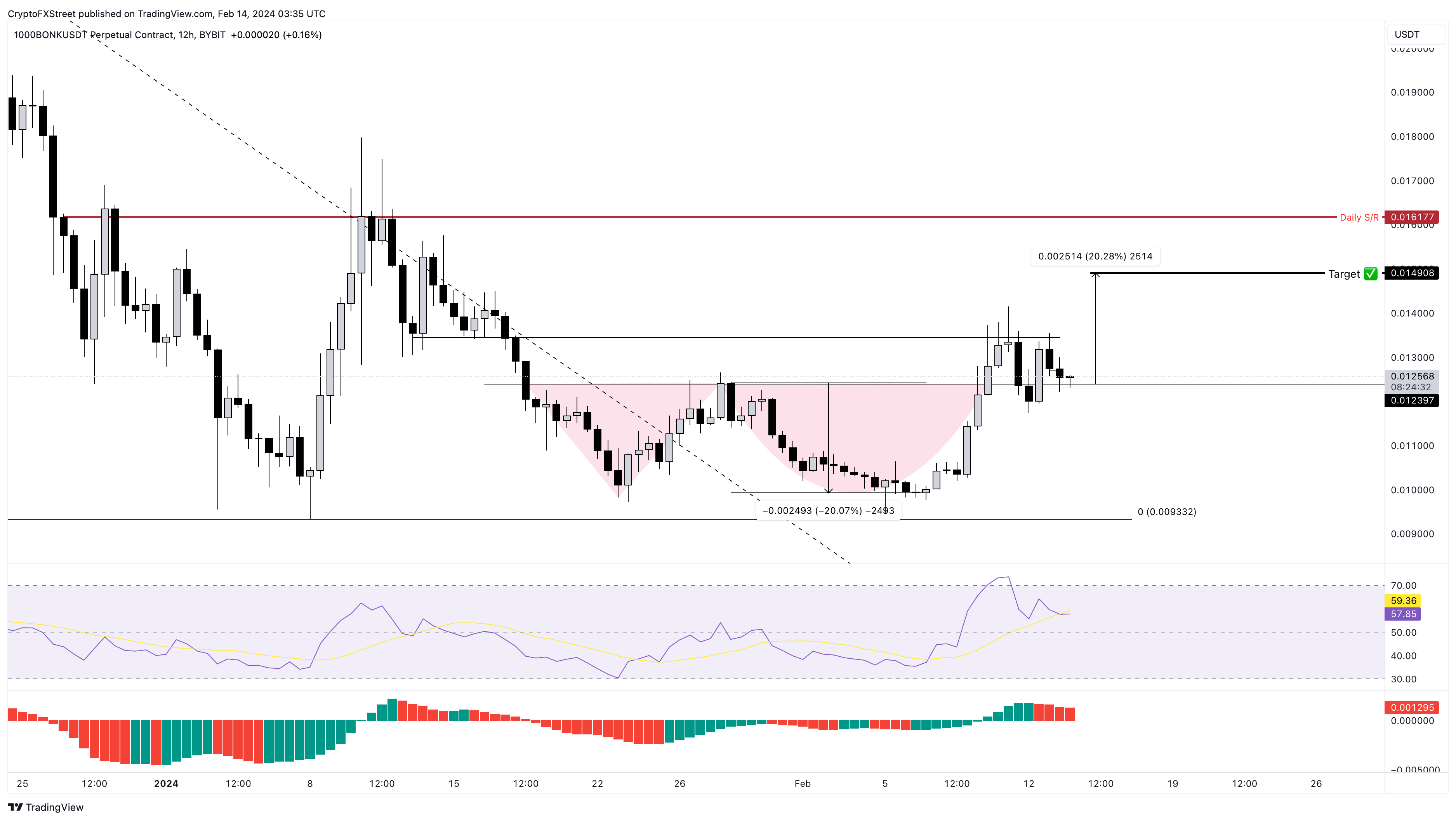 BONK/USDT 12-hour chart