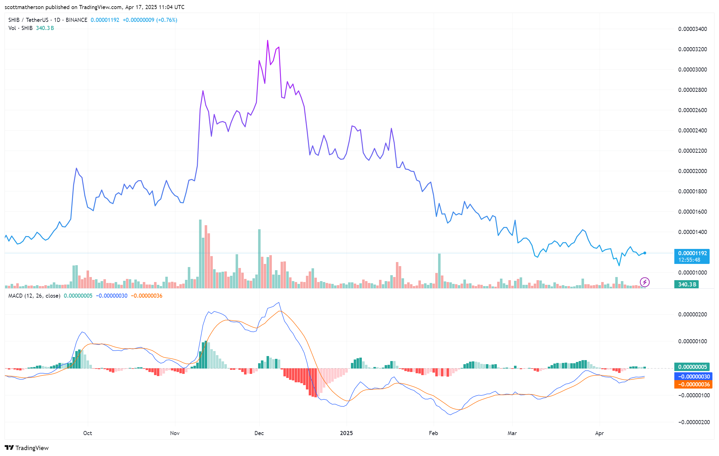 BINANCE:SHIBUSDT Chart Image by scottmatherson