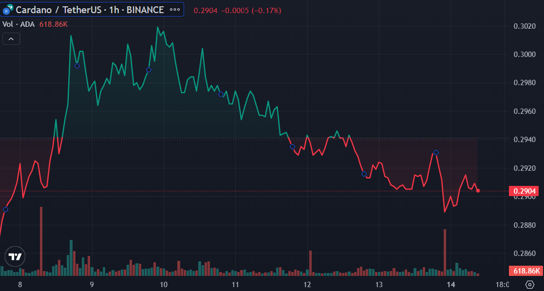 ADA price - Aug. 14 | Source: Trading View