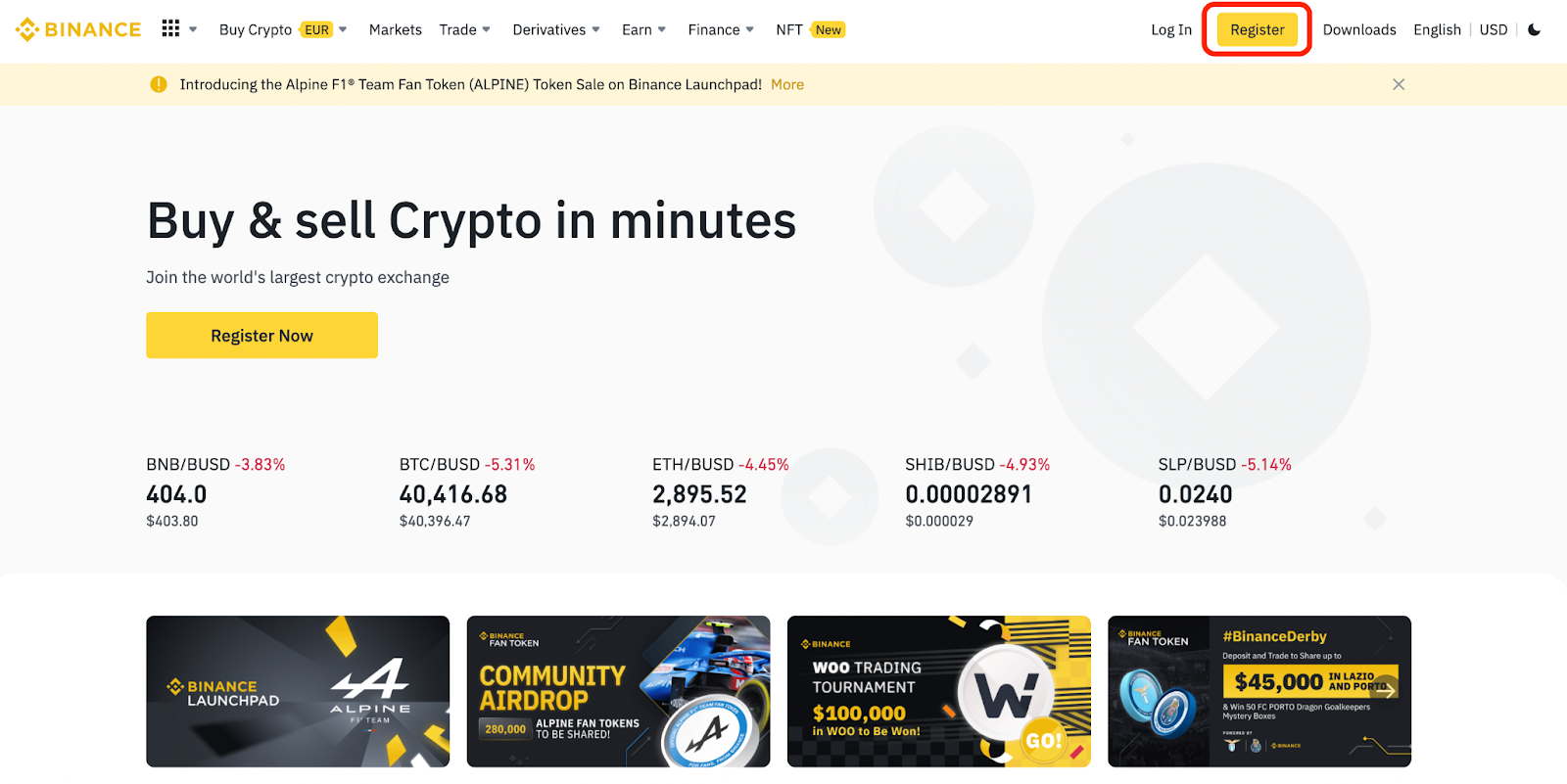 Binance Registrierung