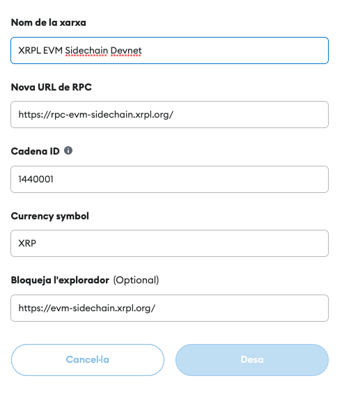 How to add XRP to Metamask