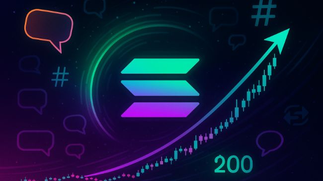 Солана становится разговором о социальных сетях, так как цена достигает 200 долларов