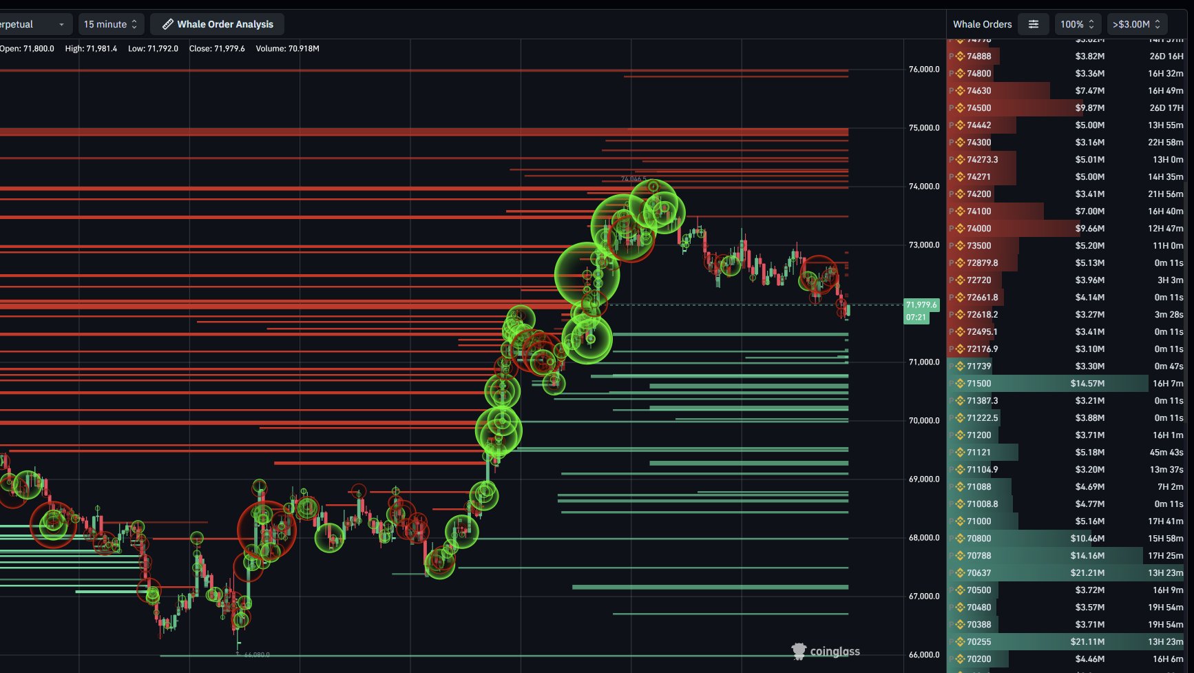 Bitcoin Whale Order Flow Chart Coinglass