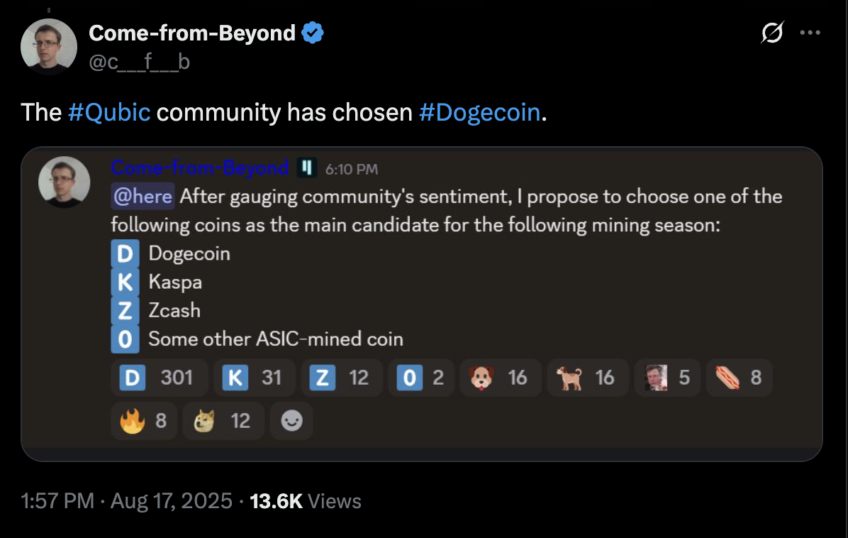 Голосование сообщества о выборе следующей цели