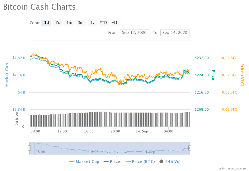 Bitcoin Cash обновил минимум по отношению к биткоину