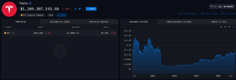 Tesla Bitcoin Holdings