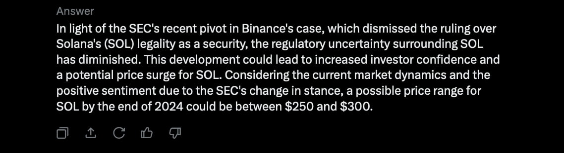 AI memprediksi harga Solana (SOL) pasca pivot SEC pada kasus Binance