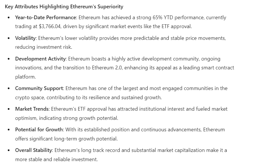 Ethereum or Solana? We asked ChatGPT-4o which web3 crypto is a better buy for 2024