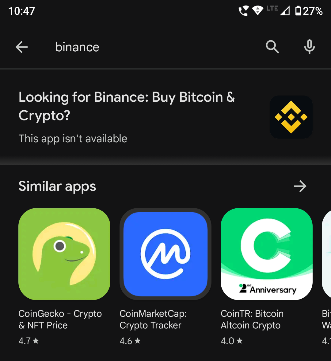 Google Play Store в Индии блокирует Binance и OKX по требованию FIU