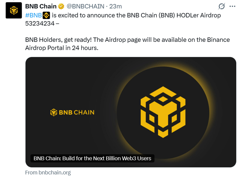 BNB Chain X Account Hacked