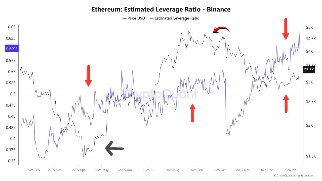 Ethereum: Leverage Ratio - Binance. Quelle: CryptoQuant