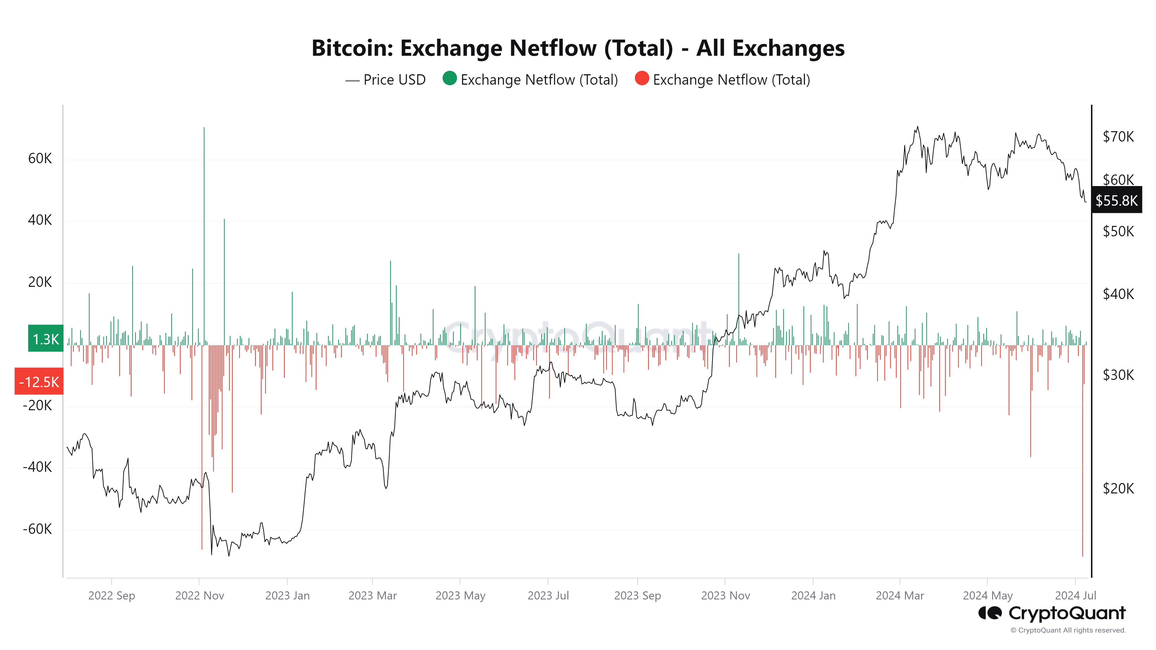 Bitcoin  Exchange Netflow chart