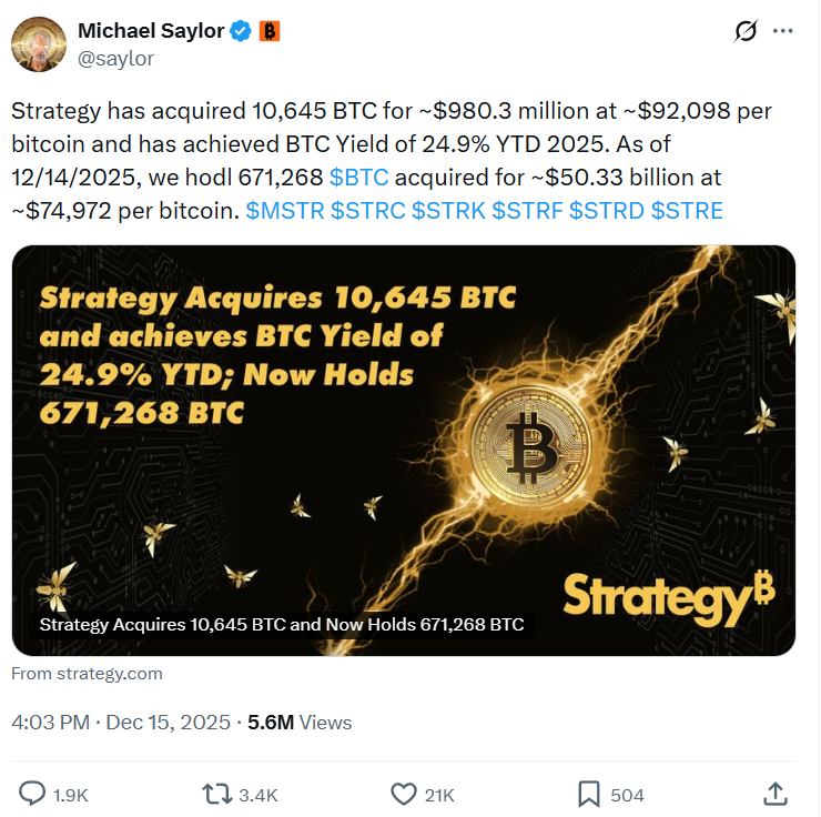 MicroStrategy  купила биткоины