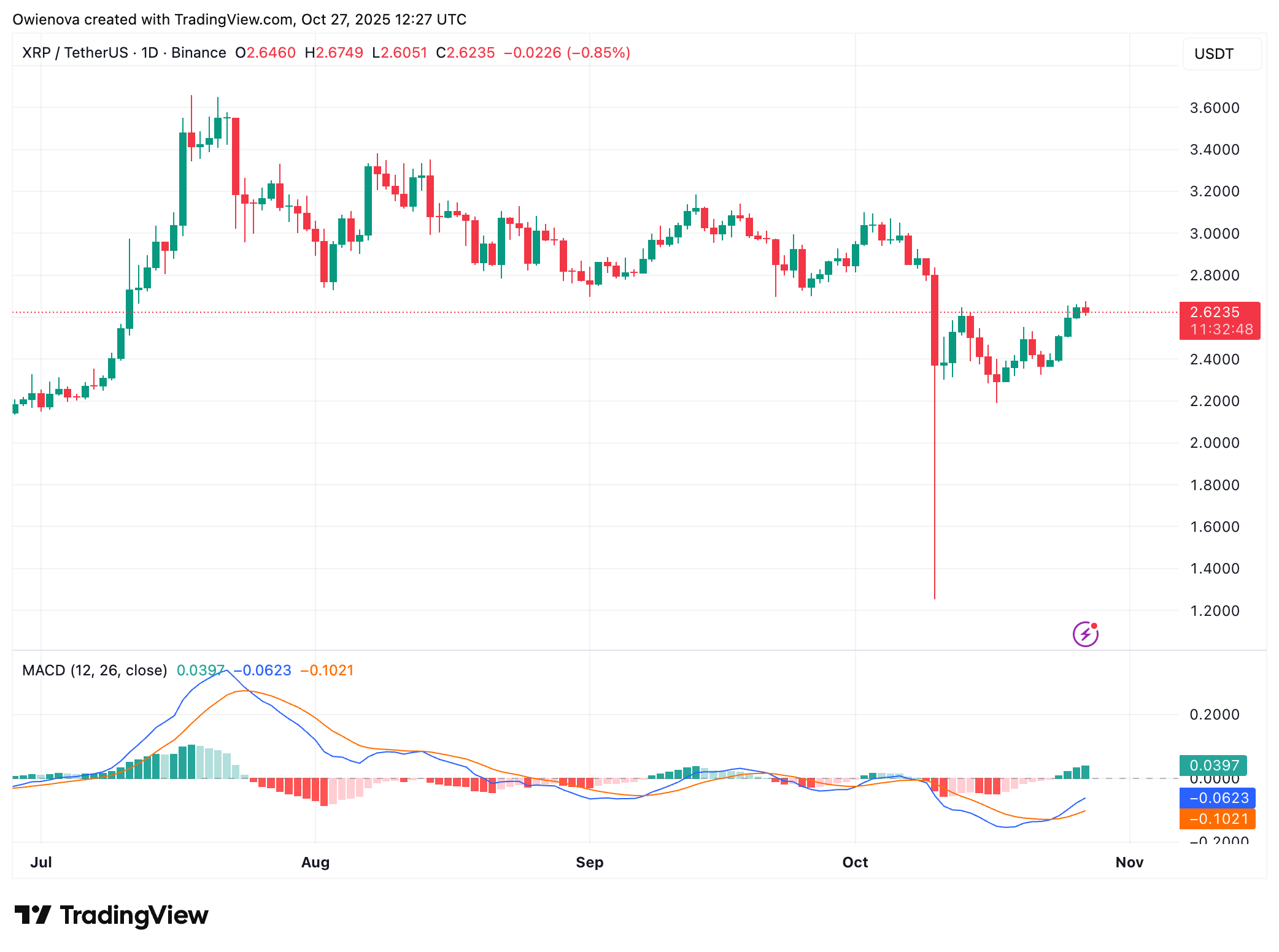 XRP Volatility Incoming? Ripple CEO Prepares Investors For What’s Next 5 BINANCE:XRPUSDT Chart Image by Owienova
