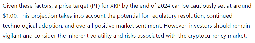 Искусственный интеллект пересматривает прогноз цены XRP на конец 2024 года