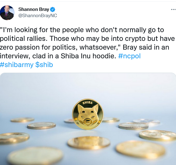 Shiba Inu enthusiast Shannon Bray: Crypto should be 'part of our politics' 1
