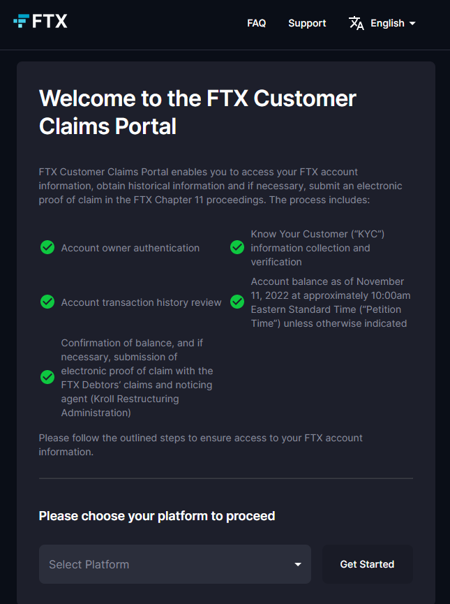 FTX начала прием заявок на компенсацию потерь клиентов
