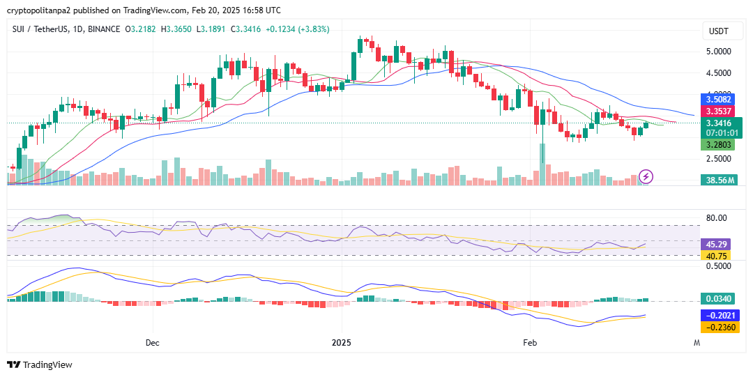 تحليل سعر الرسم البياني ليوم واحد SUI/USD