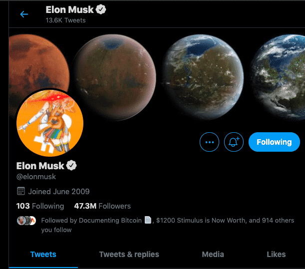 When you favorite billionaire memelord changes his Twitter icon to an anime  character Elon Musk e @elonmusk You were the chosen one! - en.dopl3r.com