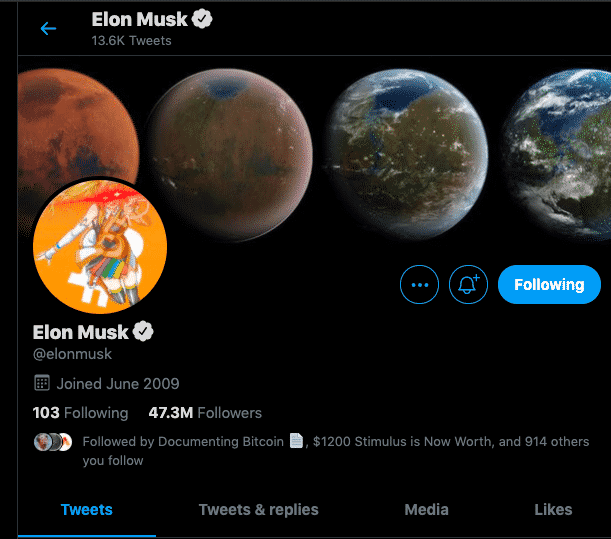 Elon Musk Changes His Twitter Profile Pic With Bitcoin ...