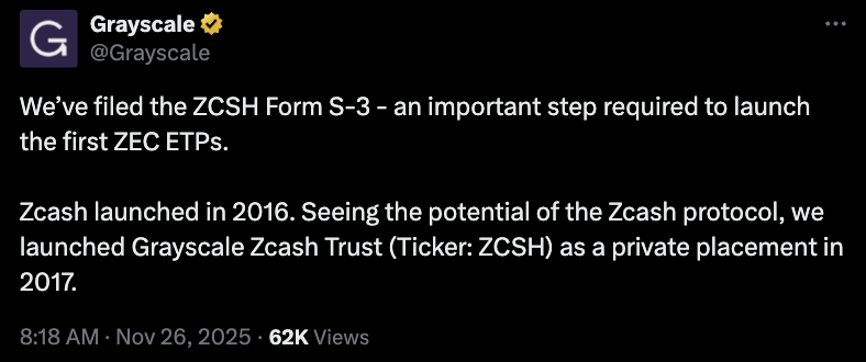 Cryptocurrencies, Privacy, Zcash, ETF