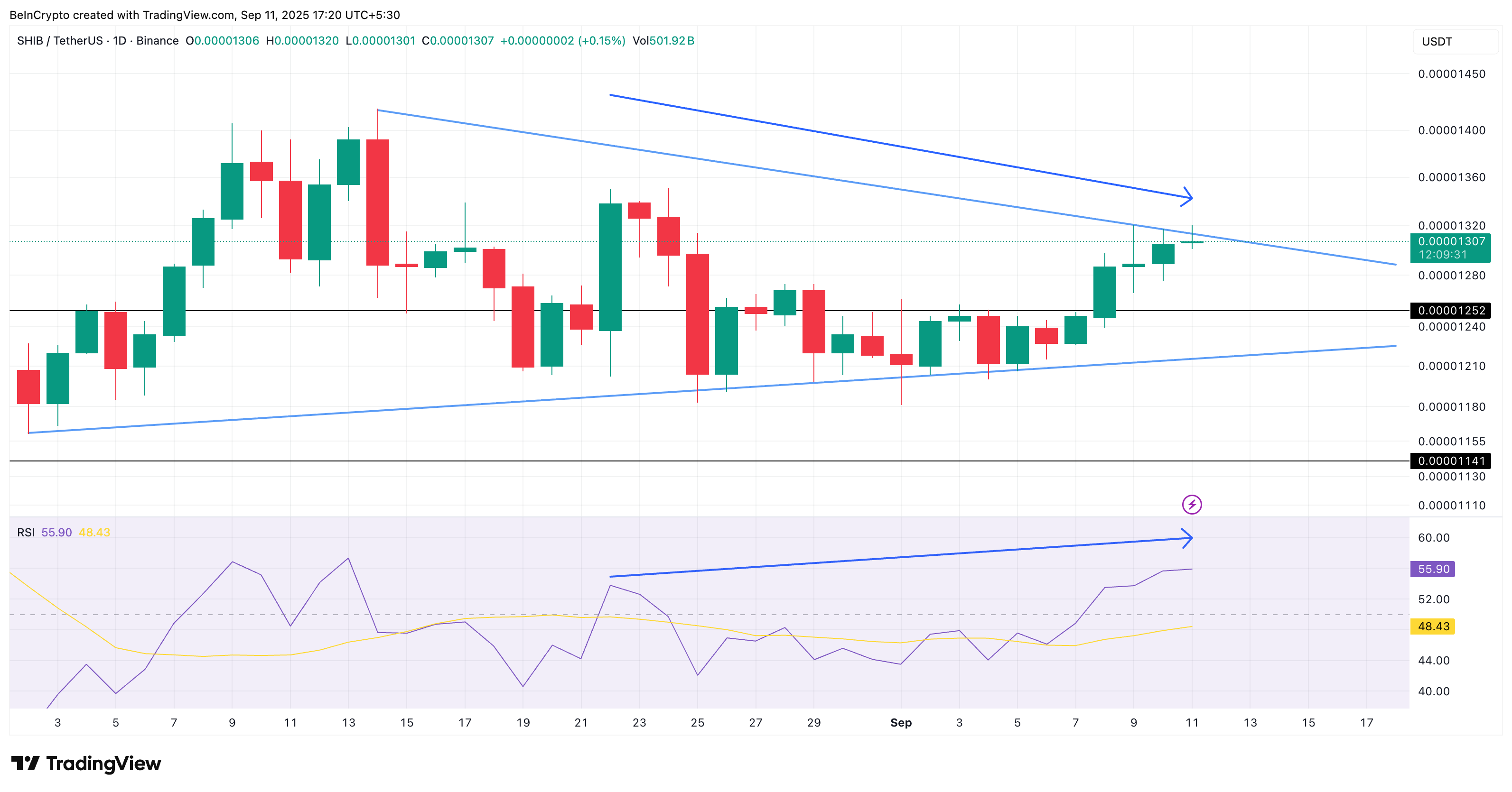 Паттерн и дивергенция SHIB