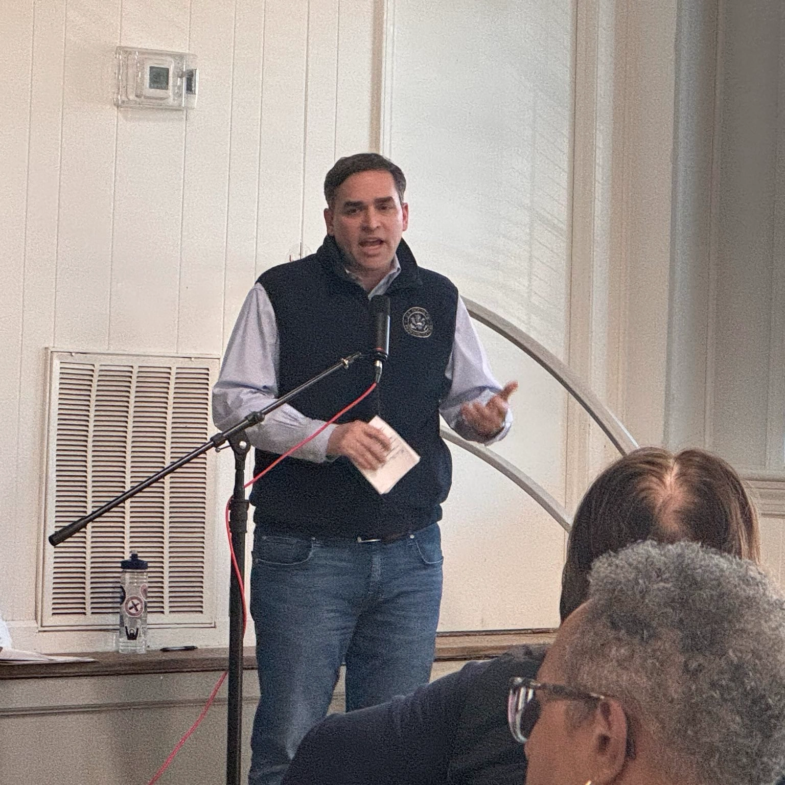 Former Democratic Rep. Wiley Nickel at a local meeting