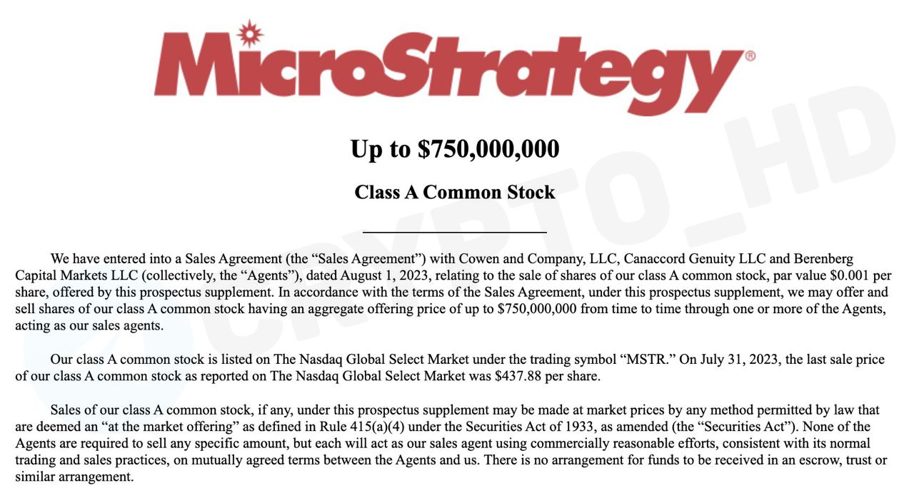 Майкл Сэйлор продаст акции Microstrategy на 750 000 000$ для покупок Биткоина