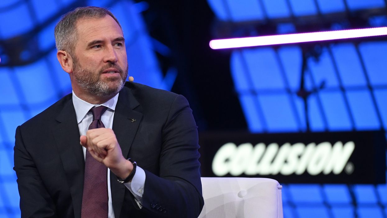 Ripple CEO Brad Garlinghouse on stage at Collision 2022 at Enercare Centre in Toronto