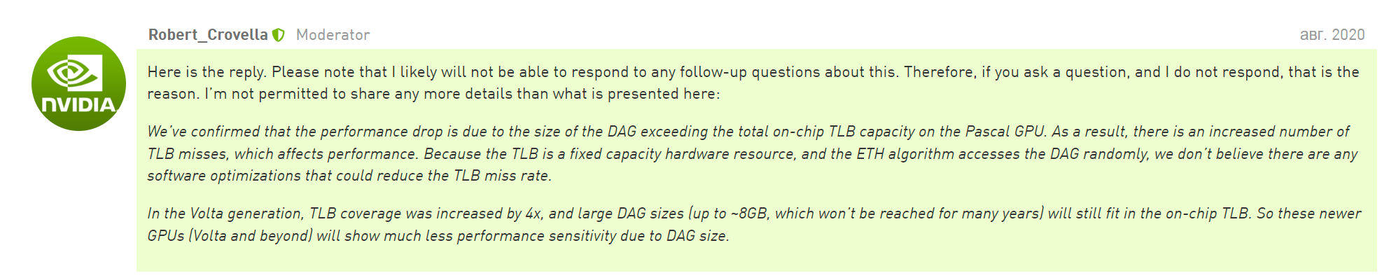 nvidia TLB tasa de hash pascal GTX 1070