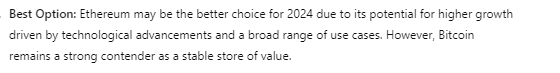 Bitcoin ETF или Ethereum ETF? Мы спросили ChatGPT-4o, какой криптовалютный ETF лучше купить в 2024 году