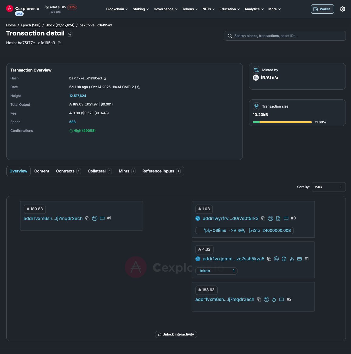 NIGHT Mint transaction details