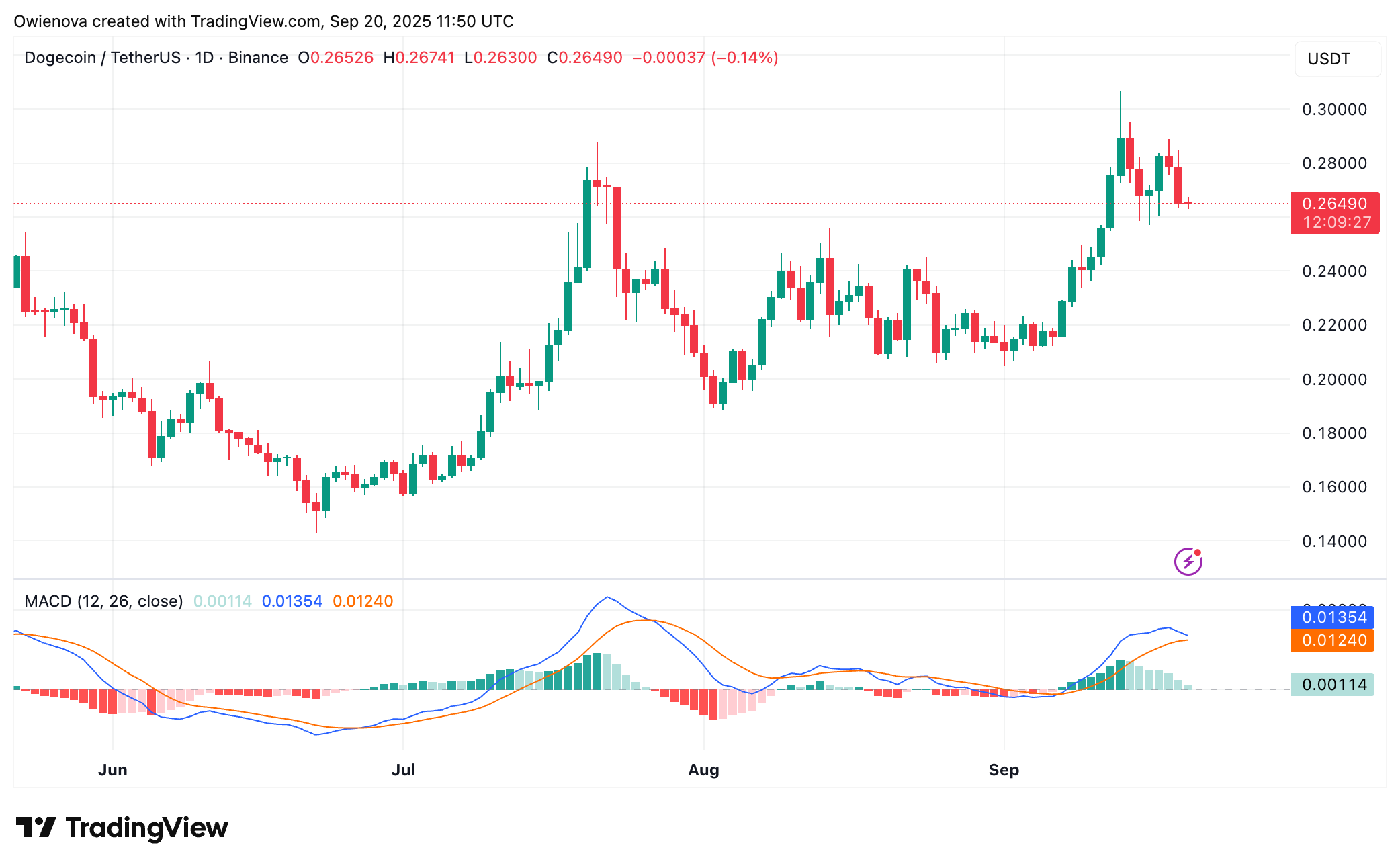 BINANCE:DOGEUSDT Chart Image by Owienova